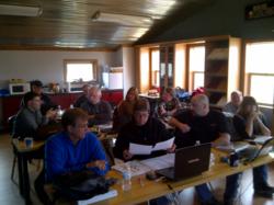 Members of the latest RedLine Garagegear training class listen to a presentation